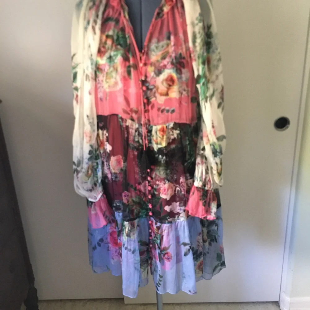 Johnny Was Adore Silk Mini Dress NWOT SIZE S - Picture 9 of 14